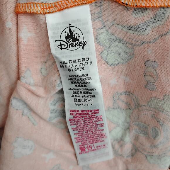 Disney Trick Or Treat Pajama Set NWOT 2X Orange Mickey Pumpkin Graphics 2 Pieces - Picture 13 of 13